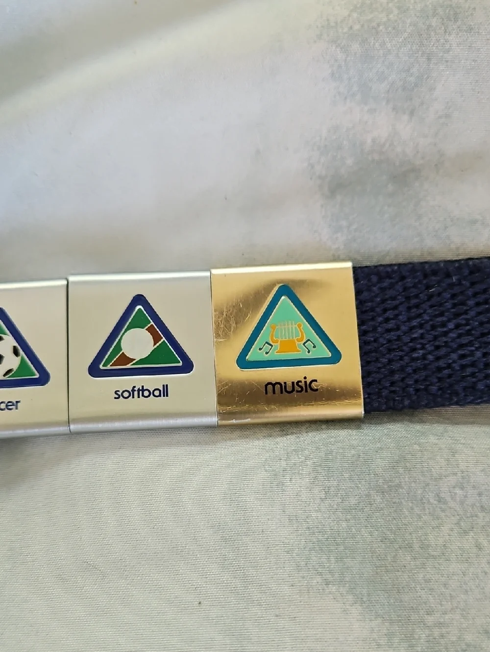Vintage Cub Scouts USA Belt & Buckle With Loop Slide Badges 27